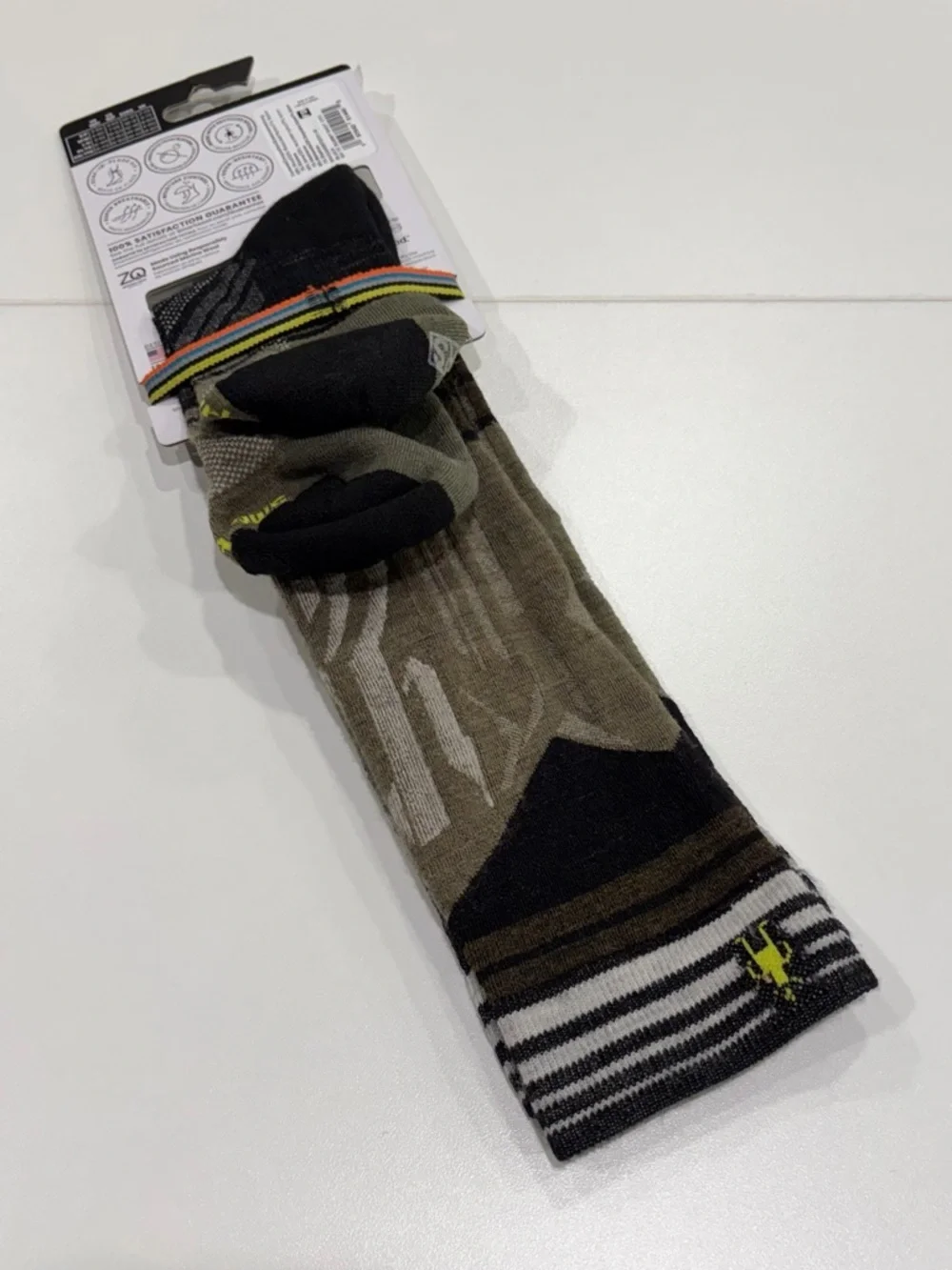 SmartWool Men's Medium Ski Targeted Cushion Summit Shot Socks NWT Green Black